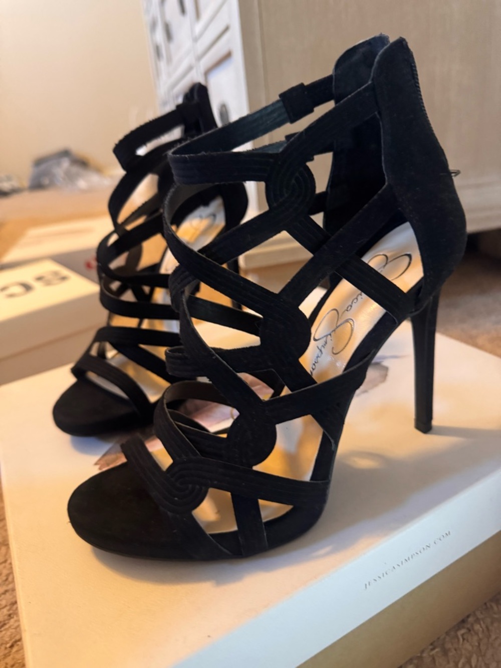 Jessica Simpson Women's Rainah Pump, Black Microsuede